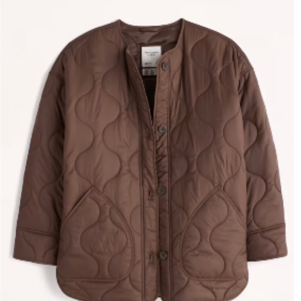 Abercrombie & Fitch Dark Brown Quilted Liner Jacket